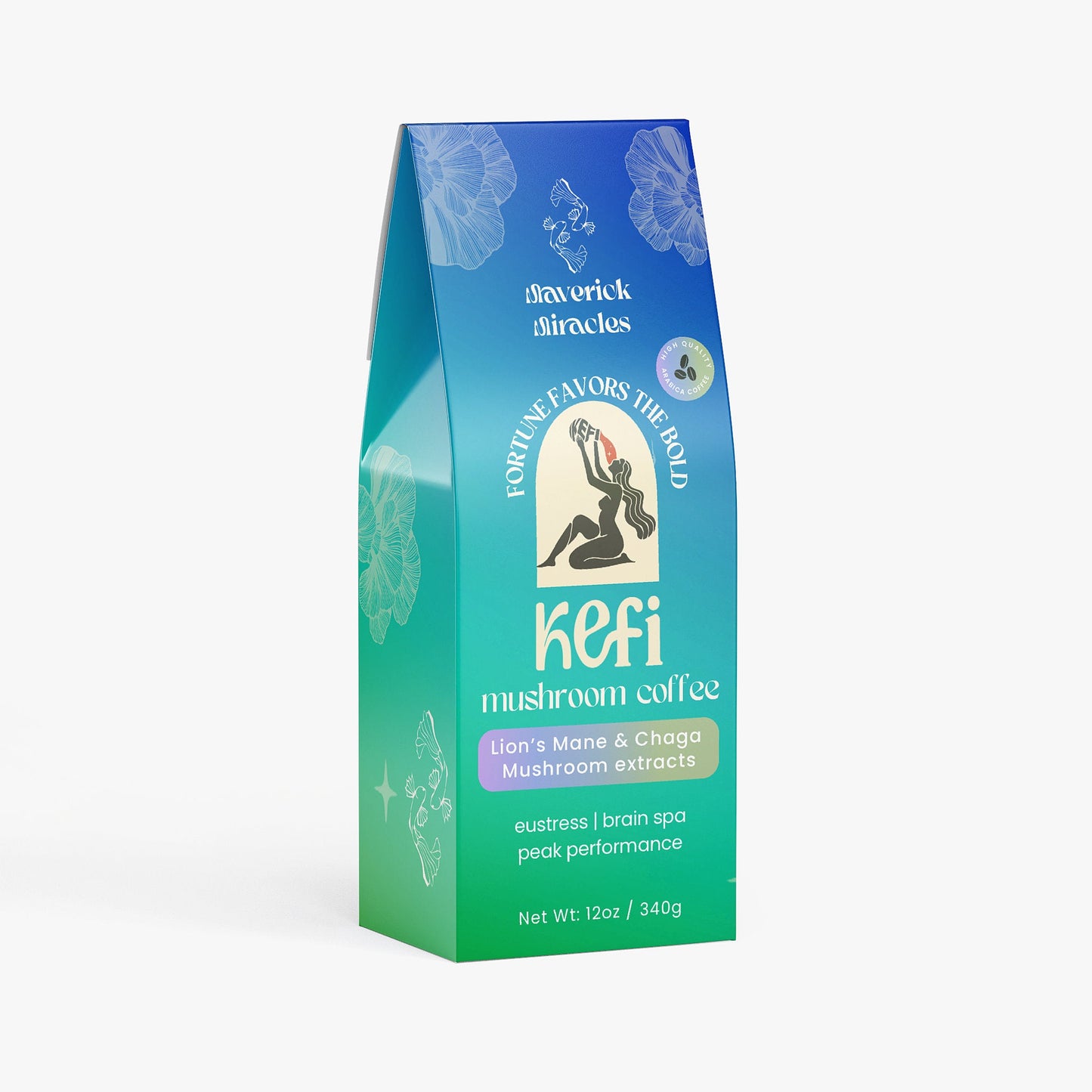 Kefi Mushroom Coffee (V2.0) - Lion's Mane & Chaga mushroom Blend - Maverick Miracles