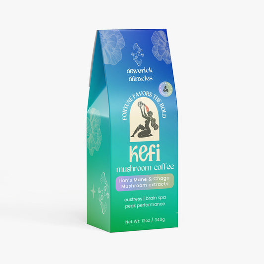 Kefi Mushroom Coffee (V2.0) - Lion's Mane & Chaga mushroom Blend - Maverick Miracles